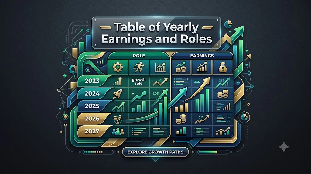 Table of Yearly Earnings and Roles