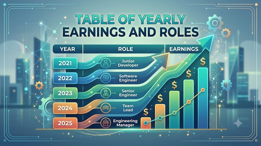 Table of Yearly Earnings and Roles