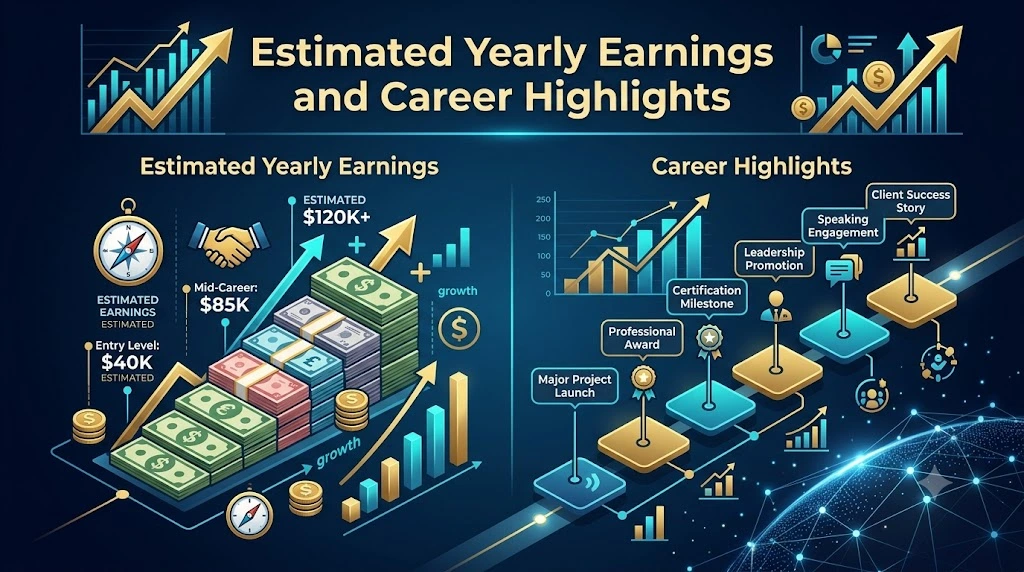 Estimated Yearly Earnings and Career Highlights