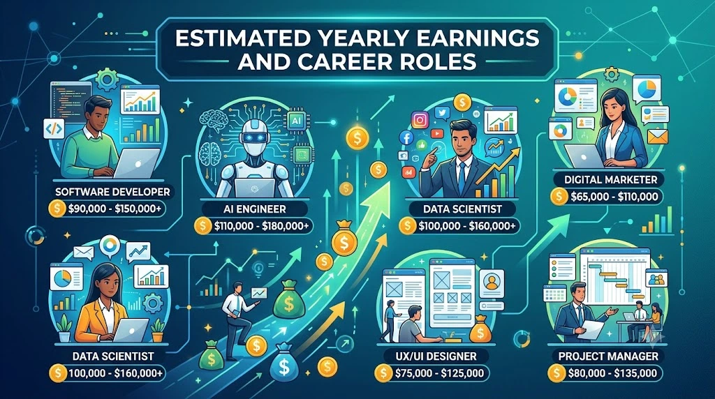 Estimated Yearly Earnings and Career Roles