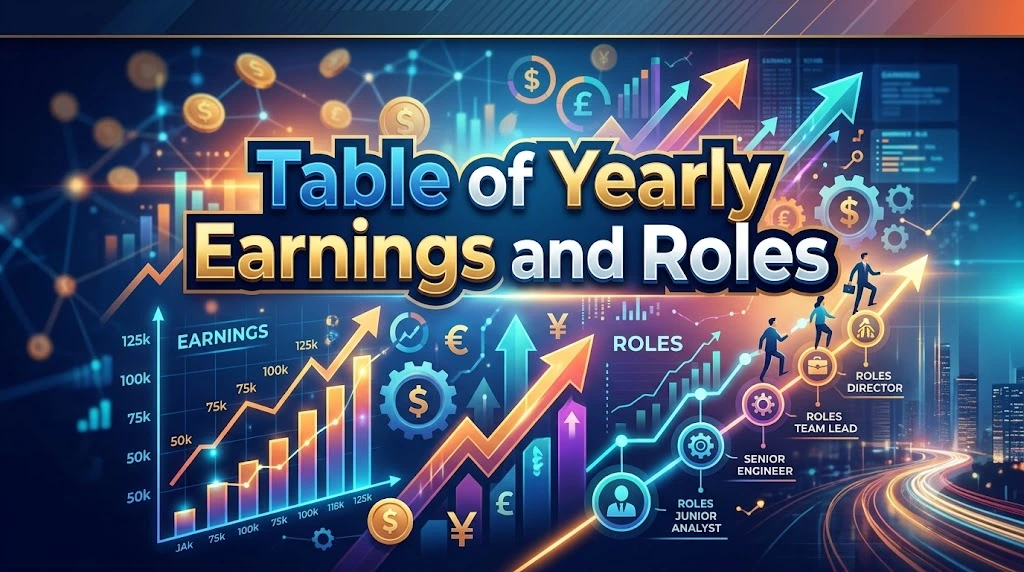 Table of Yearly Earnings and Roles