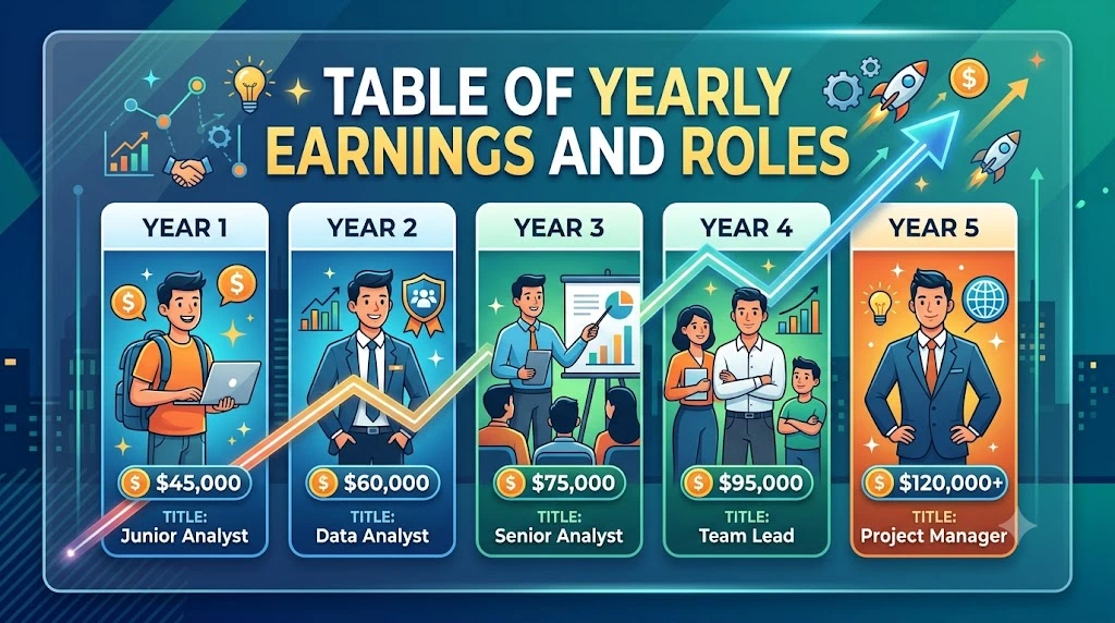 Table of Yearly Earnings and Roles